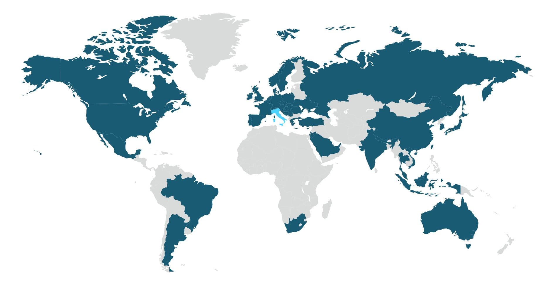Countries in which Consul+ is active