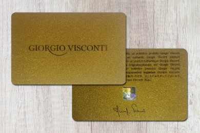 Front and back customized card with security hologram