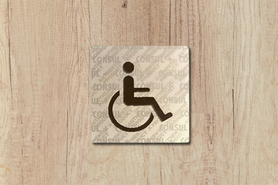 Ologramma sovrastampato con simbolo disabili